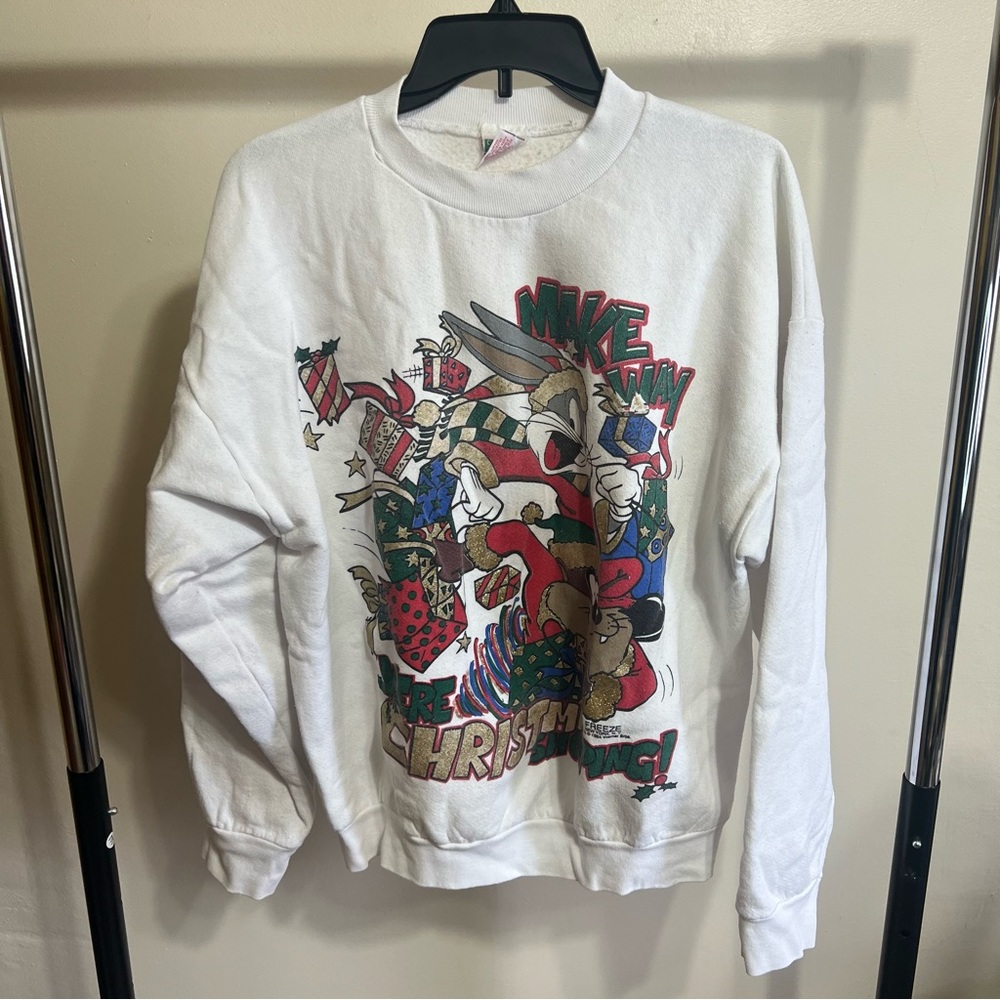 vintage 1994 freeze warner bros‎  bugs bunny christmas sweatshirt